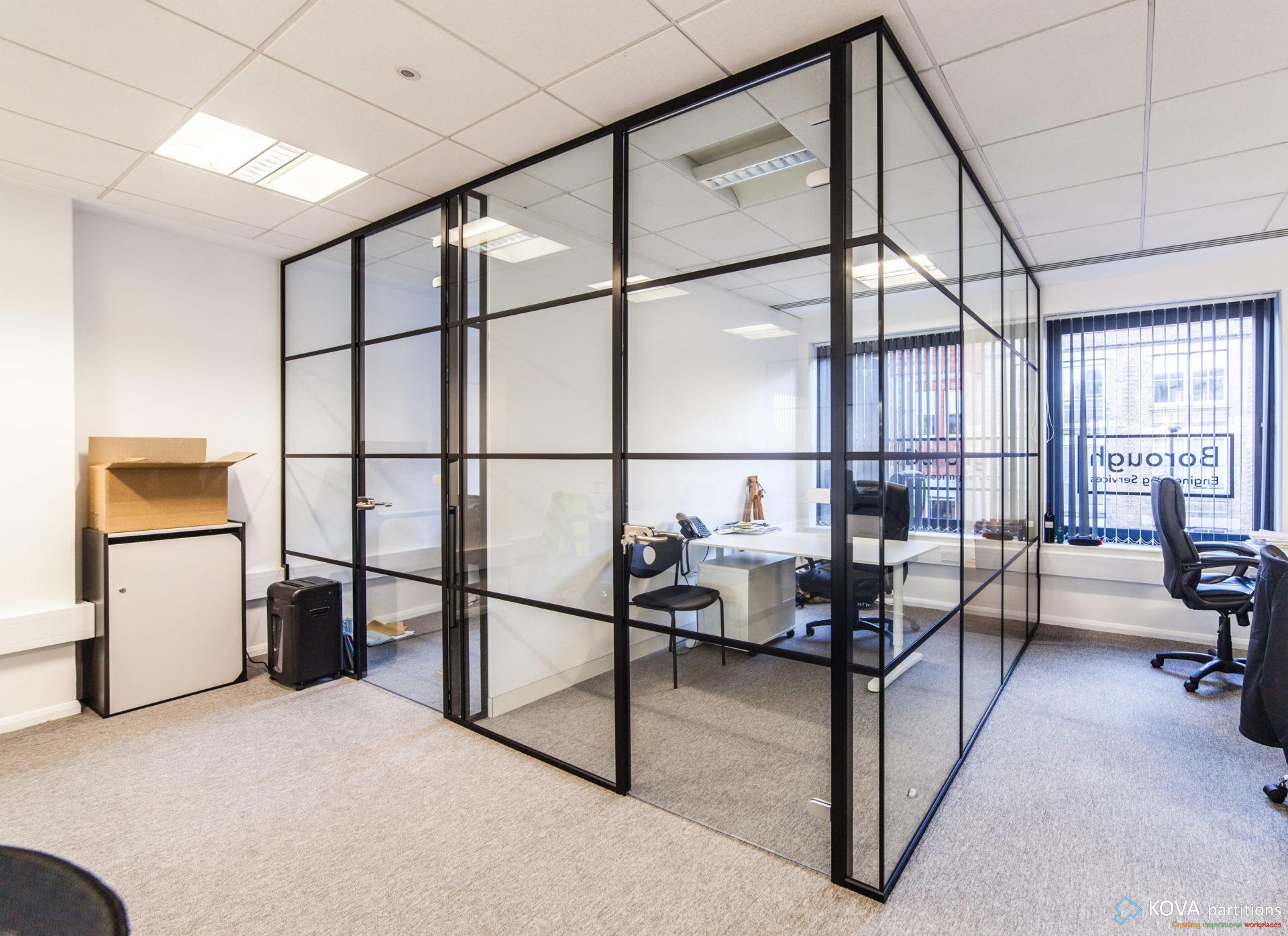 aluminium and glass partition work near me